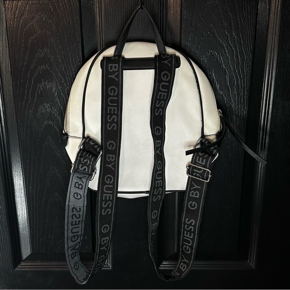 Guess Mini White Logo 3 Compartment Backpack with Adjustable Straps Zipper - Picture 4 of 7